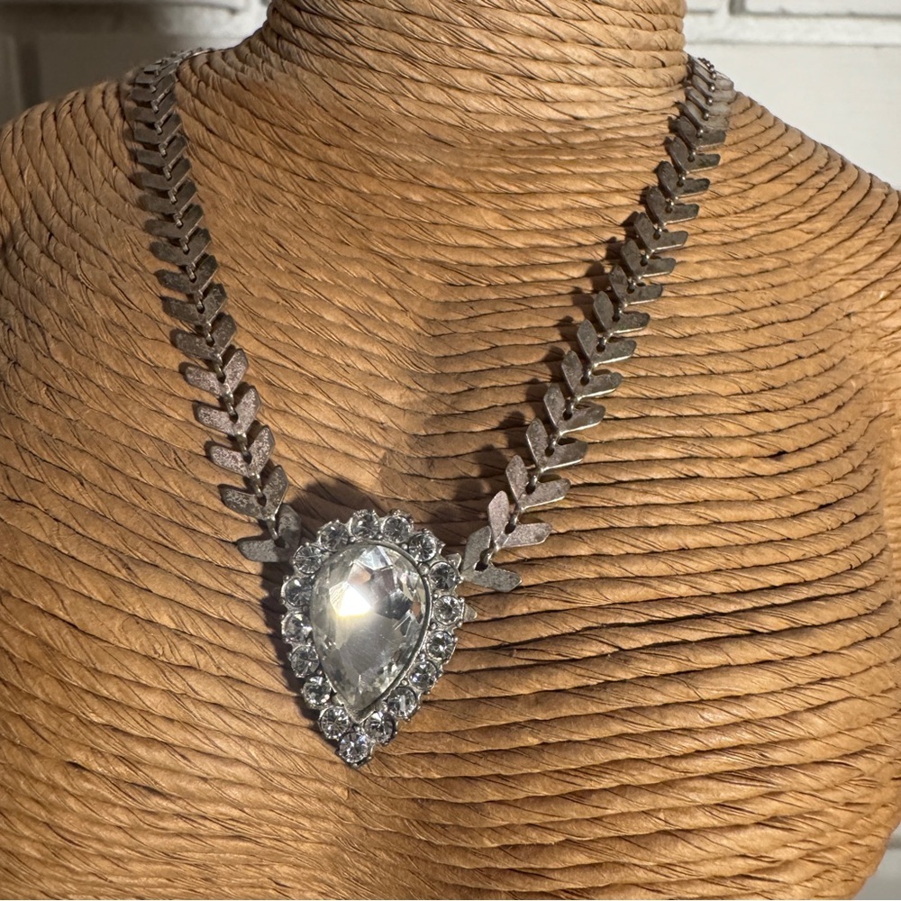 Loren Hope Silver Necklace with Crystal Pendant